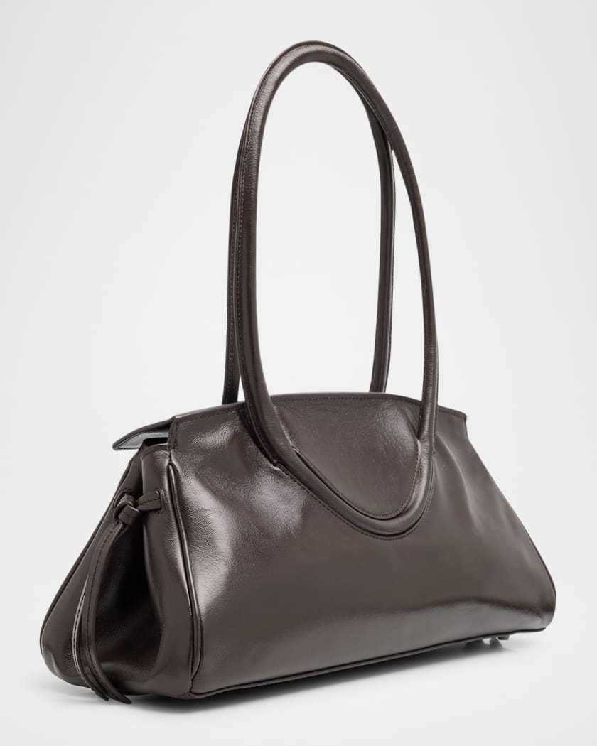 Maude Polished Leather Shoulder Bag