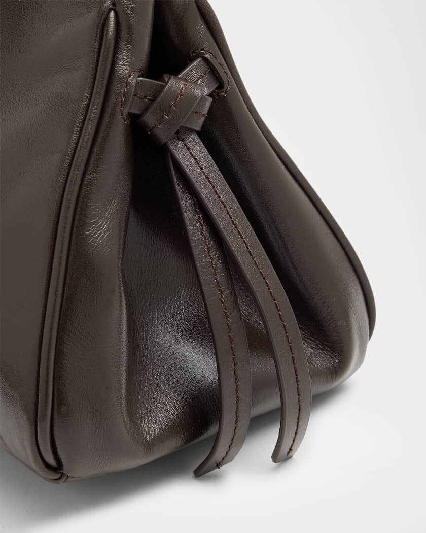 Maude Polished Leather Shoulder Bag