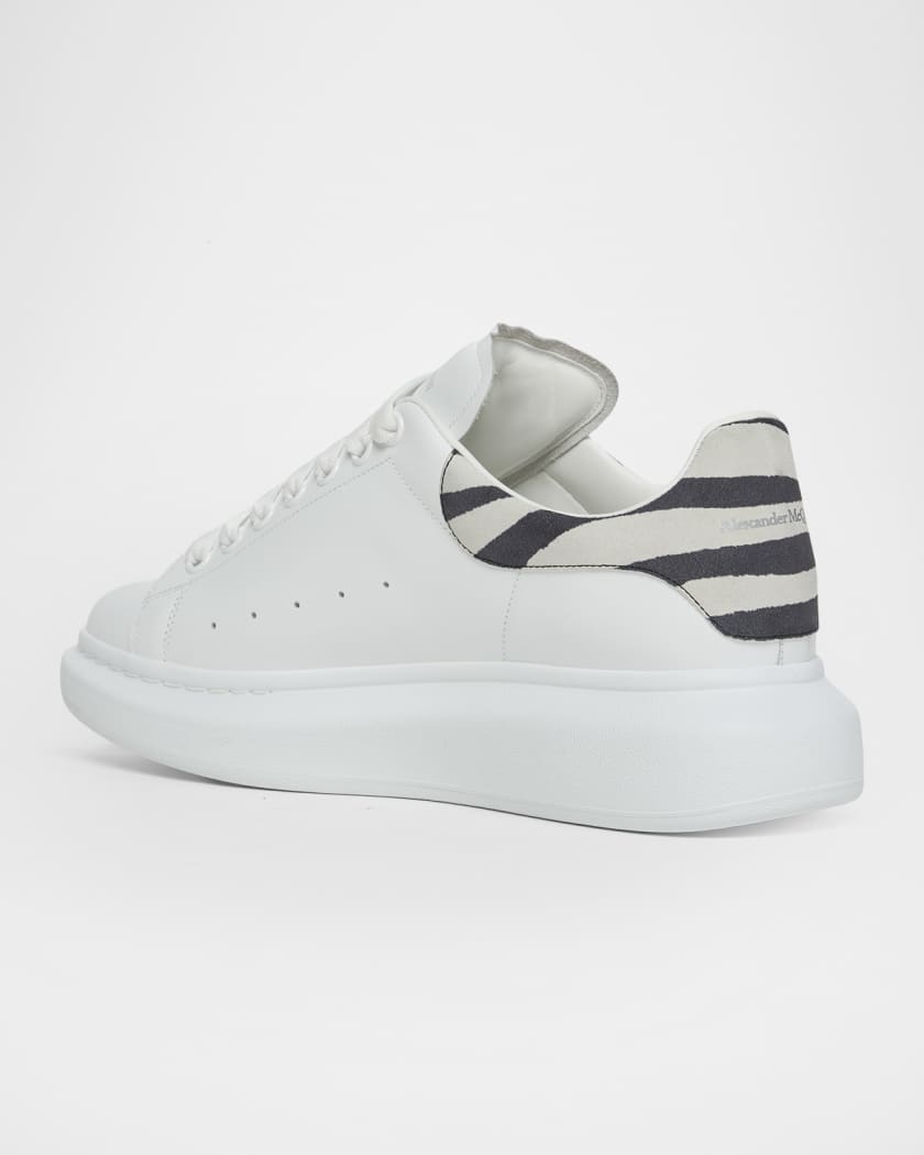 Men's Zebra-Backstay Leather Low-Top Sneakers