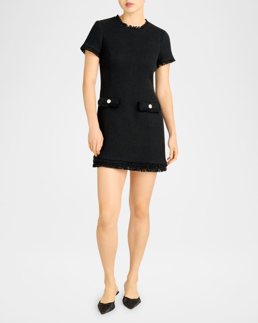Cinq a Sept Brandi Tweed Mini Shift Dress | Neiman Marcus