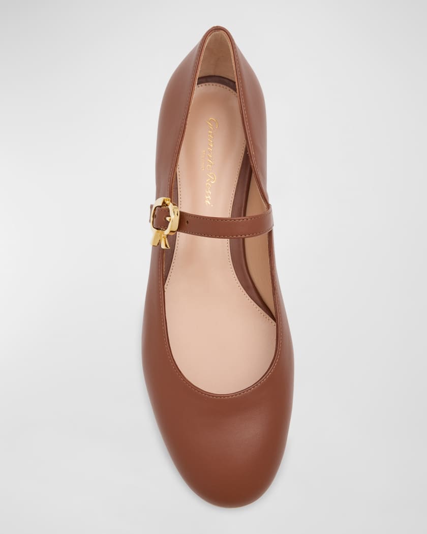 【Gianvito Rossi】MARY RIBBON 05 無地 フラットシューズ Gianvito Rossi Mary Ribbon 05 Flats | Neiman Marcus