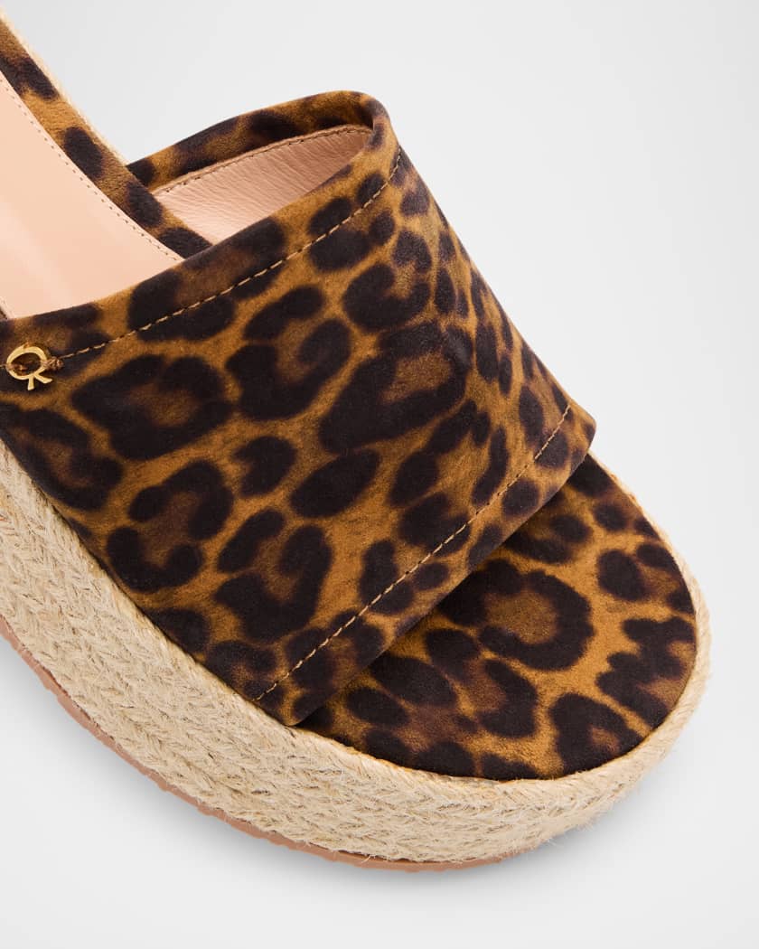 フラットシューズ GIANVITO ROSSI Espadrilles G2236605GOMVLU LEOPARDPRI Gianvito Rossi Leopard Slide Flatform Espadrilles | Neiman Marcus