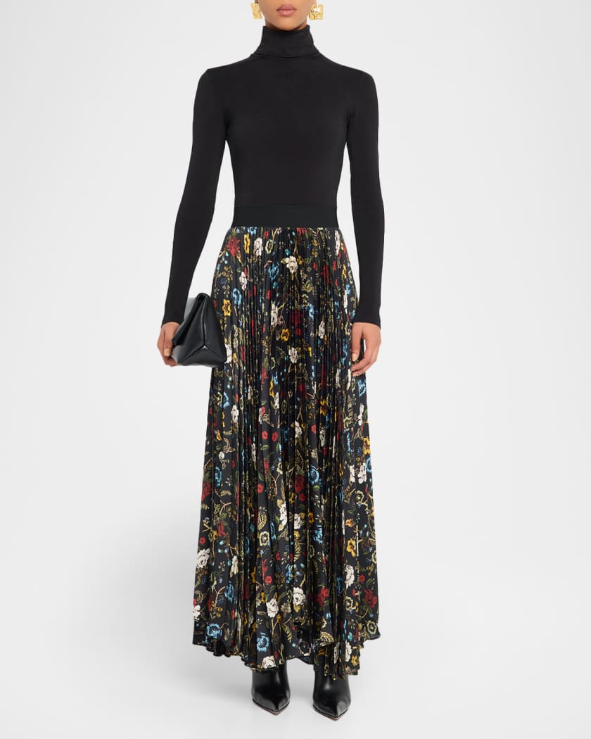 Tapestry Trails Katz Asymmetric Pleated Maxi Skirt