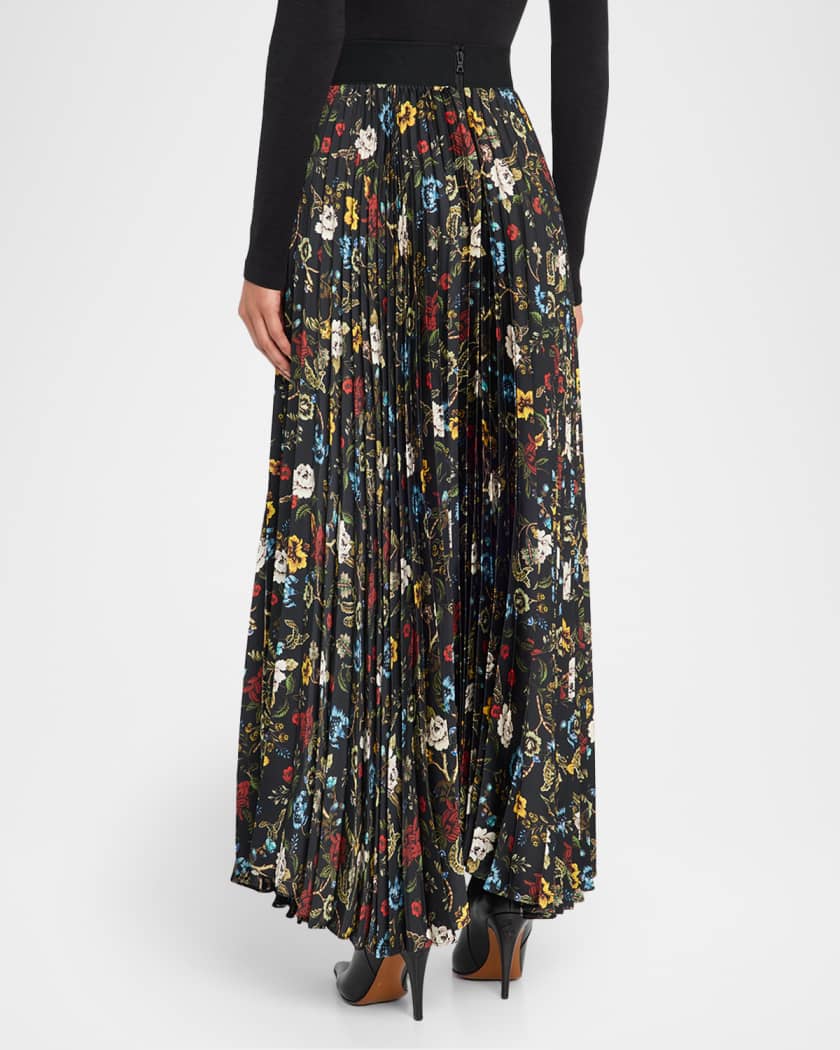 Tapestry Trails Katz Asymmetric Pleated Maxi Skirt