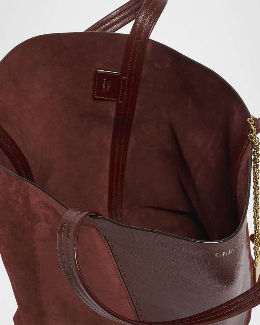 Spin Tote Bag in Grain Leather & Suede