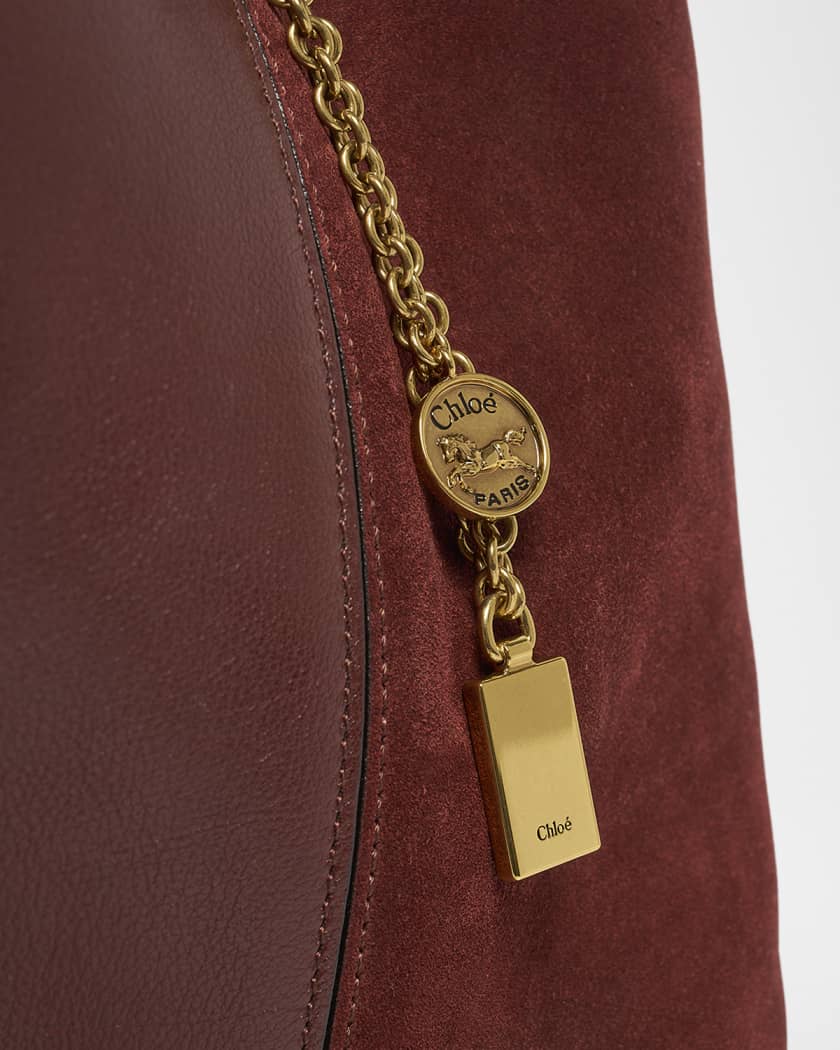 Spin Tote Bag in Grain Leather & Suede