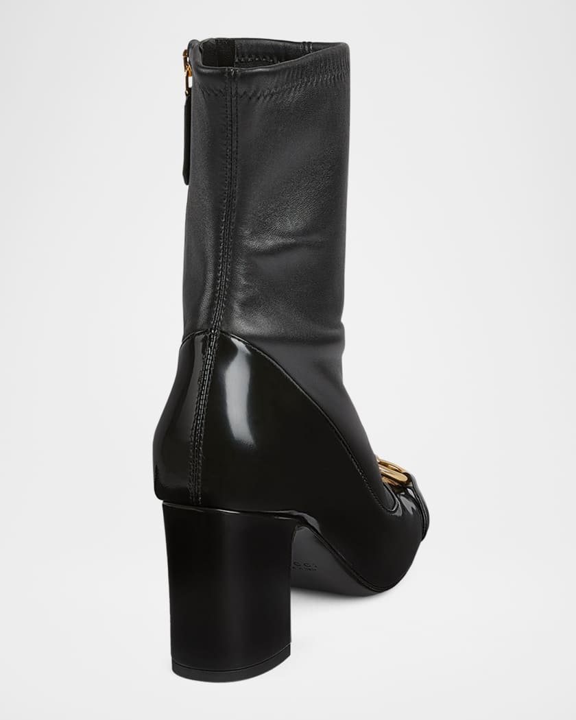 Alfa Horsebit Mixed Leather Ankle Boots