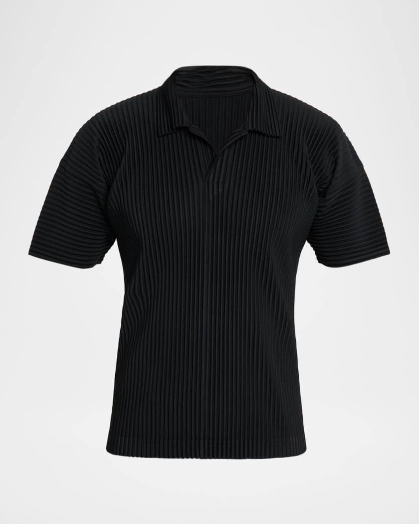 Homme Plisse Issey Miyake Men's Pleated Polyester Polo Shirt