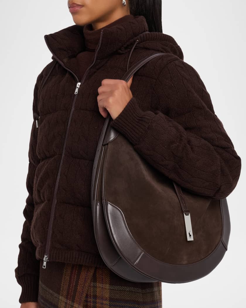 Polo ID Suede Large Shoulder Bag