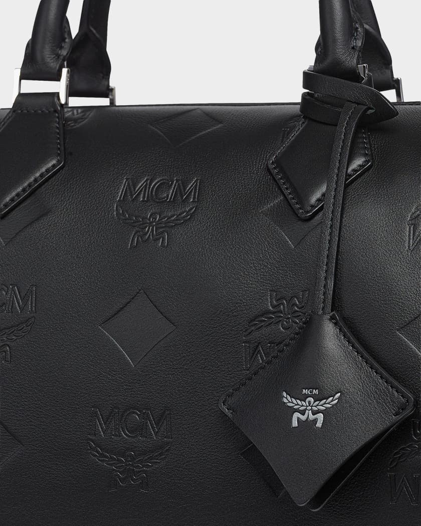 MCM Ella Boston Visetos Leather Crossbody Bag | Neiman Marcus