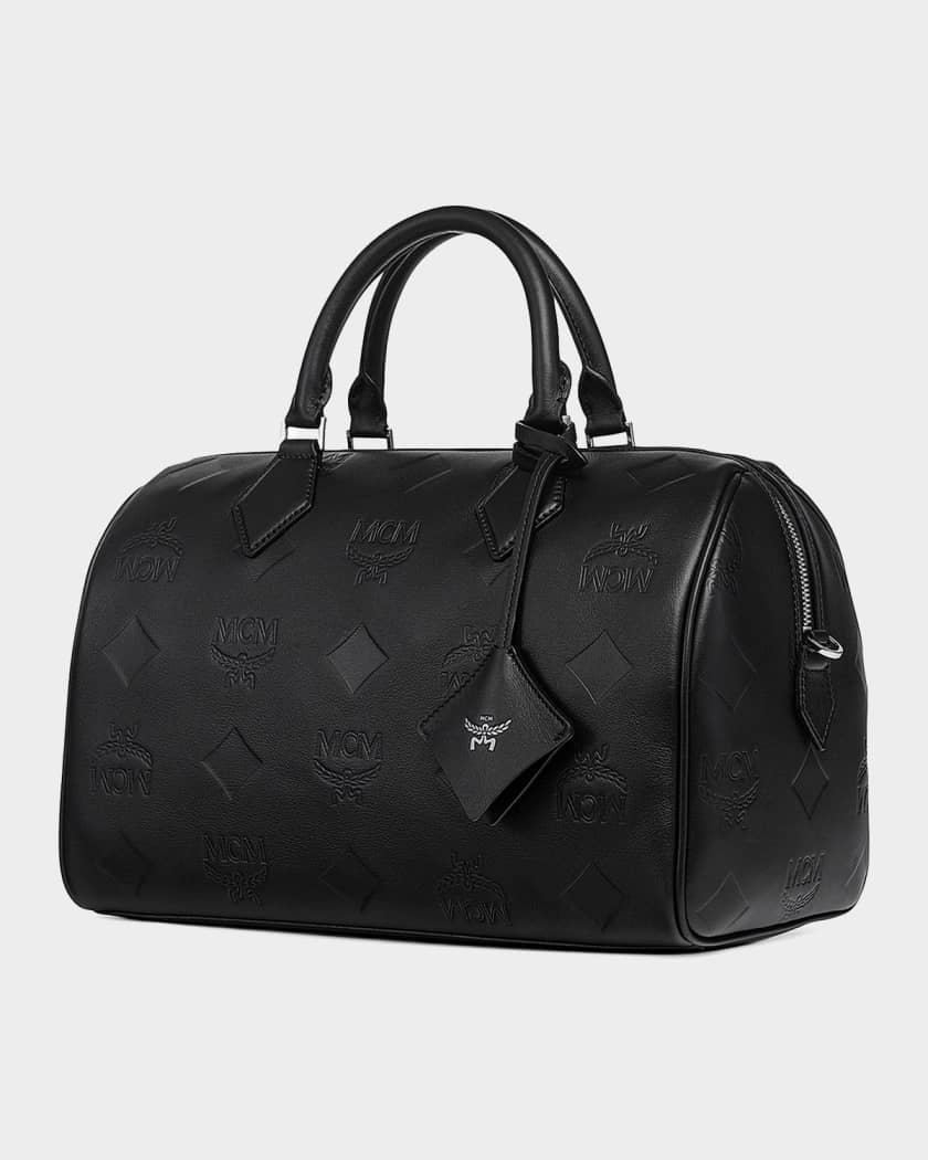 MCM Ella Boston Visetos Leather Crossbody Bag | Neiman Marcus