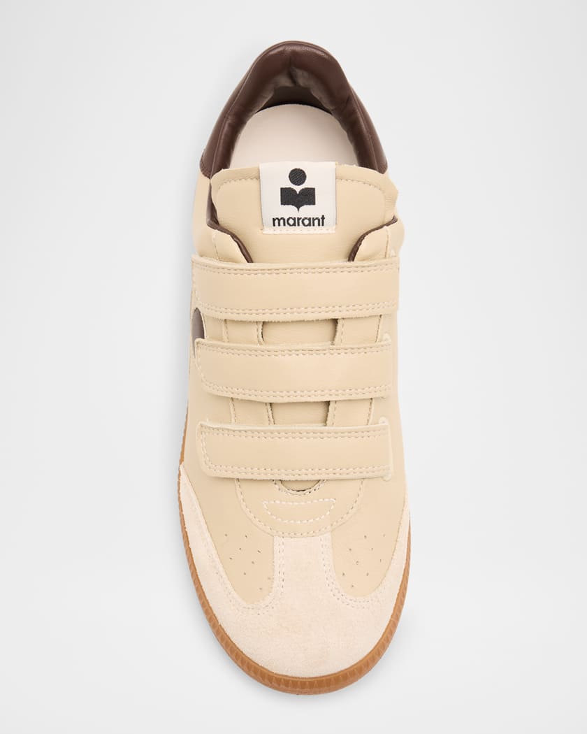 Etoile Isabel Marant Beth Mixed Leather Grip-Strap Sneakers