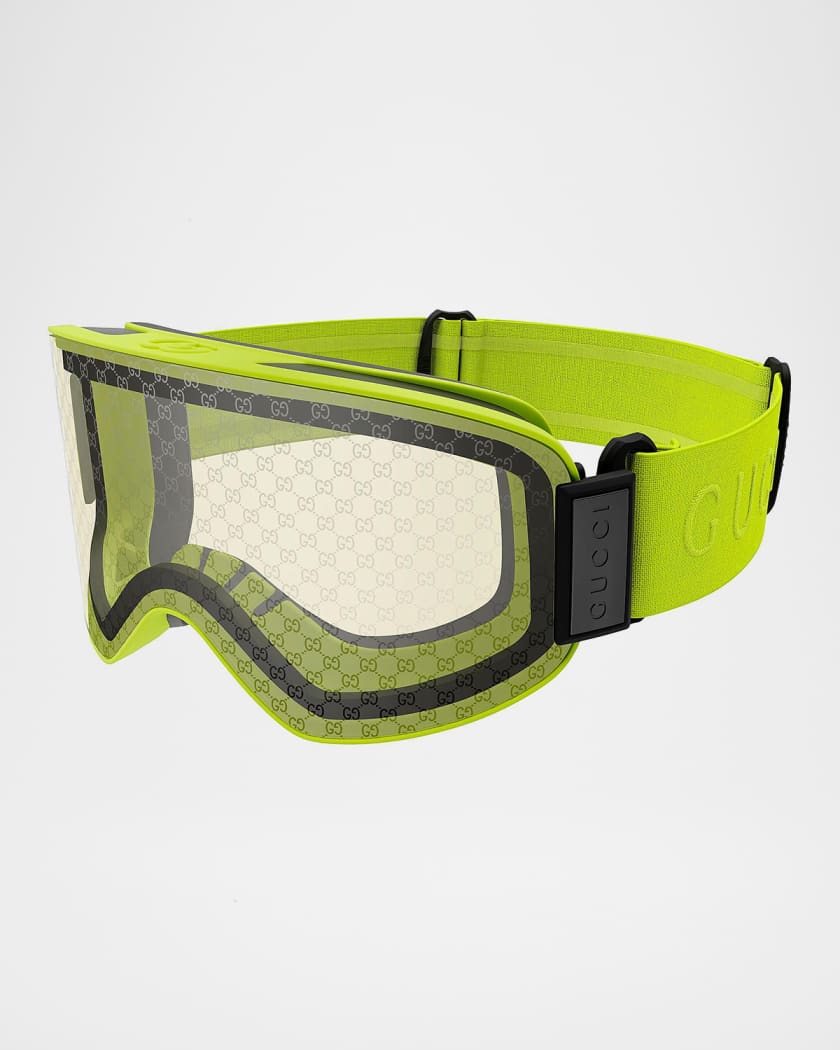 Gucci Men's Ski Mask 99mm Logo-Detail Acetate Goggles | Neiman Marcus