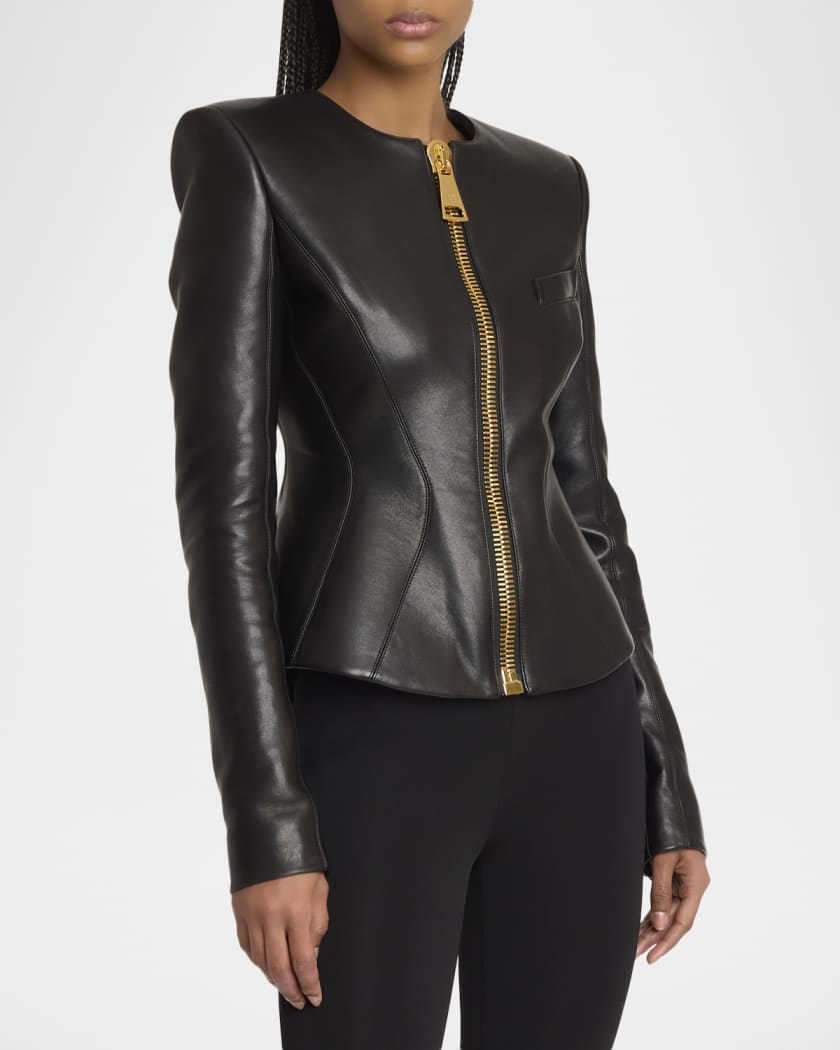 Fitted Lambskin Leather Jacket