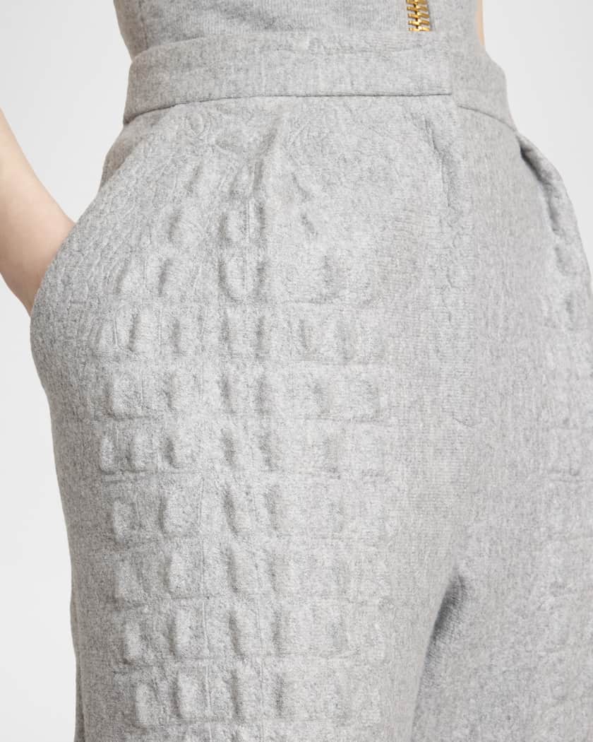 Croco Wool-Cotton Tapered Trousers