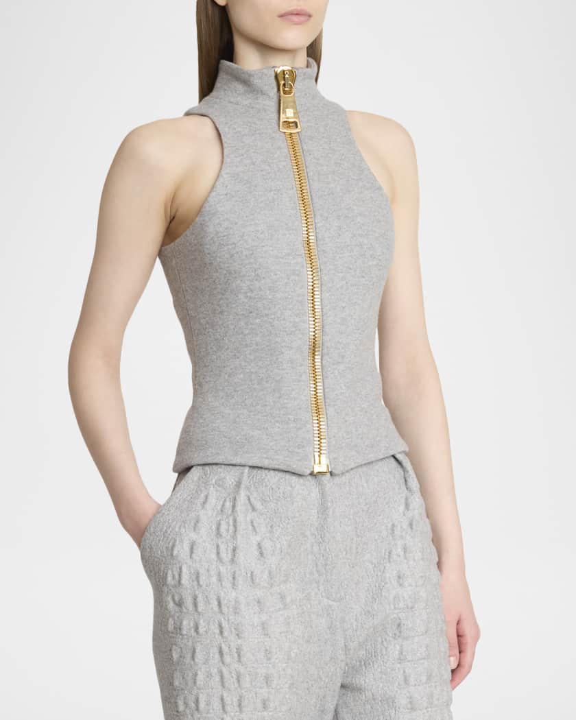 Balmain Zipped Knit Vest | Neiman Marcus