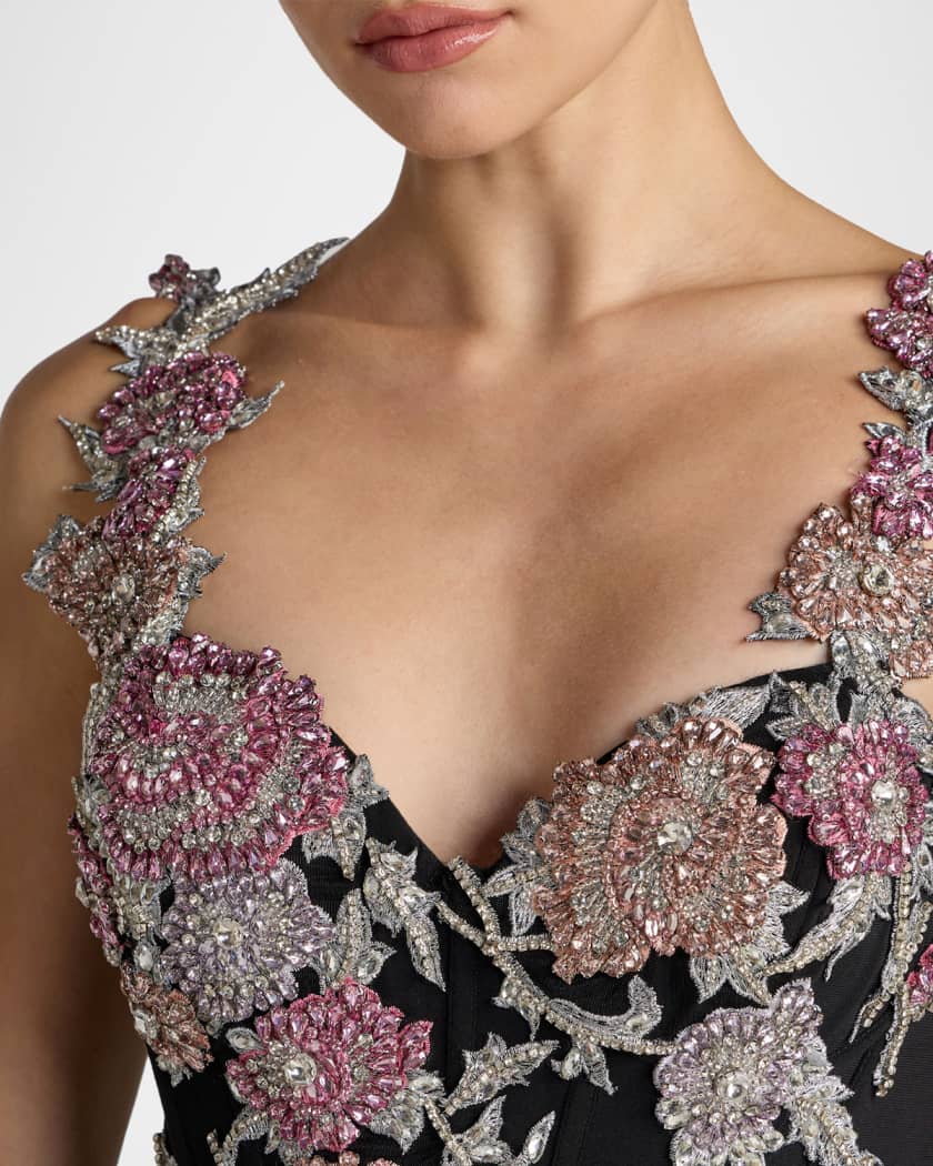 mac duggal pink embroidered flutter sleeve a-line dress Sleeveless Shift Dress in Embroidered Organza – Isoude main image 0