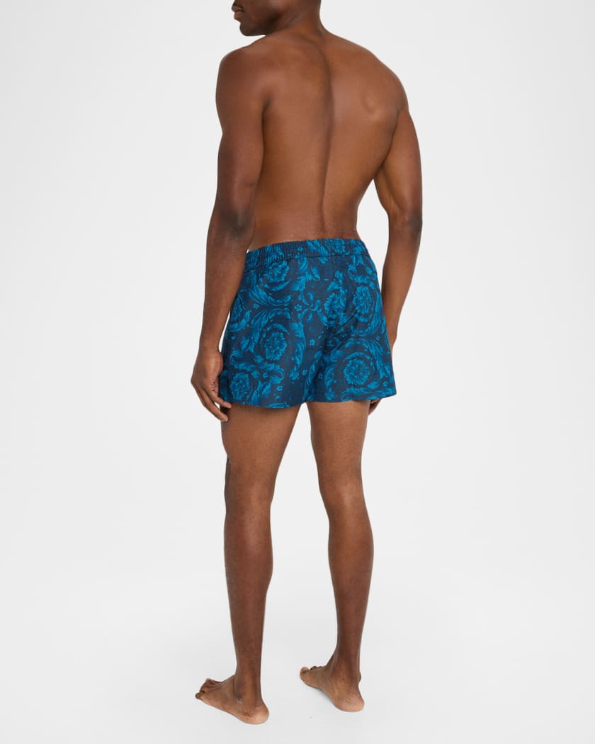 Versace Men's Barocco-Print Swim Trunks | Neiman Marcus