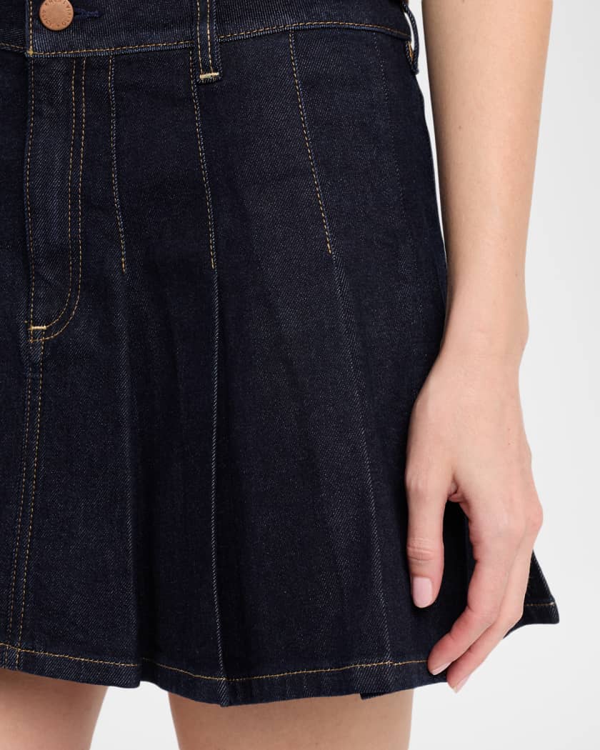 Suzie Pleated Denim Mini Skirt