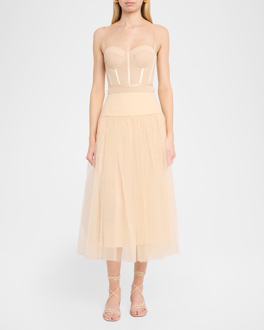 Zimmermann Tulle Dot Midi Skirt | Neiman Marcus