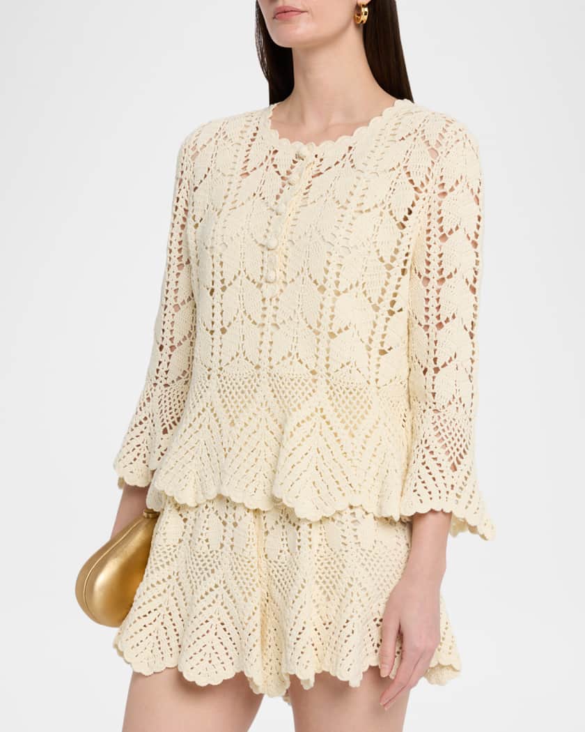 Zimmermann Awaken Lace Crochet Top | Neiman Marcus