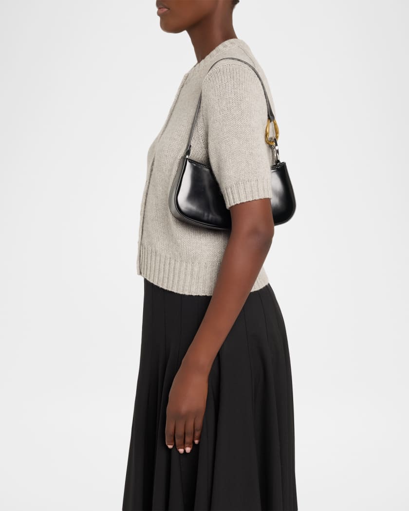 Ollie Curved Leather Shoulder Bag