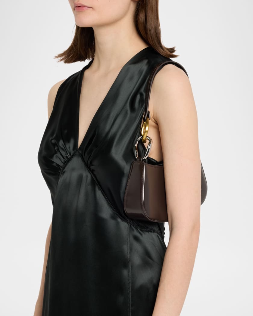 Ollie Curved Leather Shoulder Bag