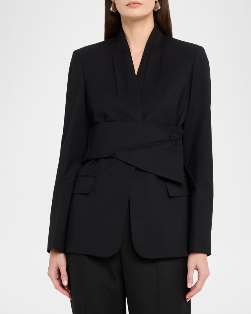 TWP After Five Collarless Wool Suiting Blazer | Neiman Marcus