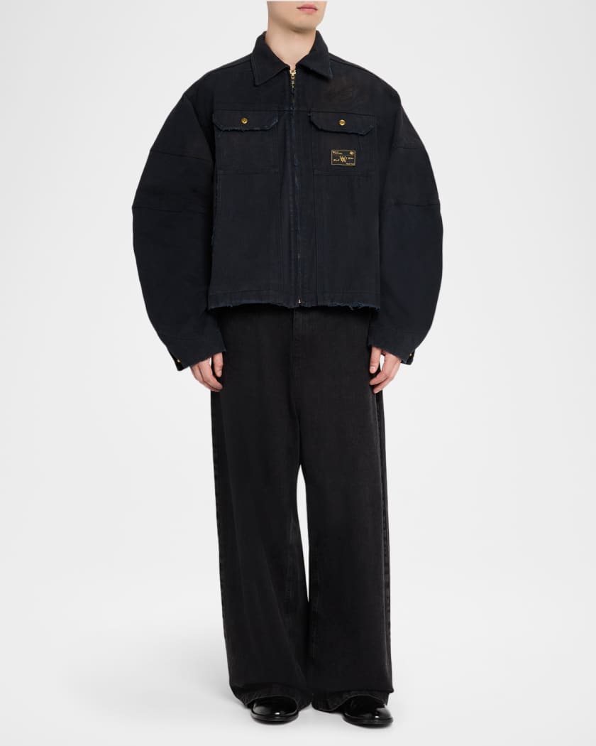 Willy Chavarria Men's Stockton Full-Zip Work Jacket | Neiman Marcus