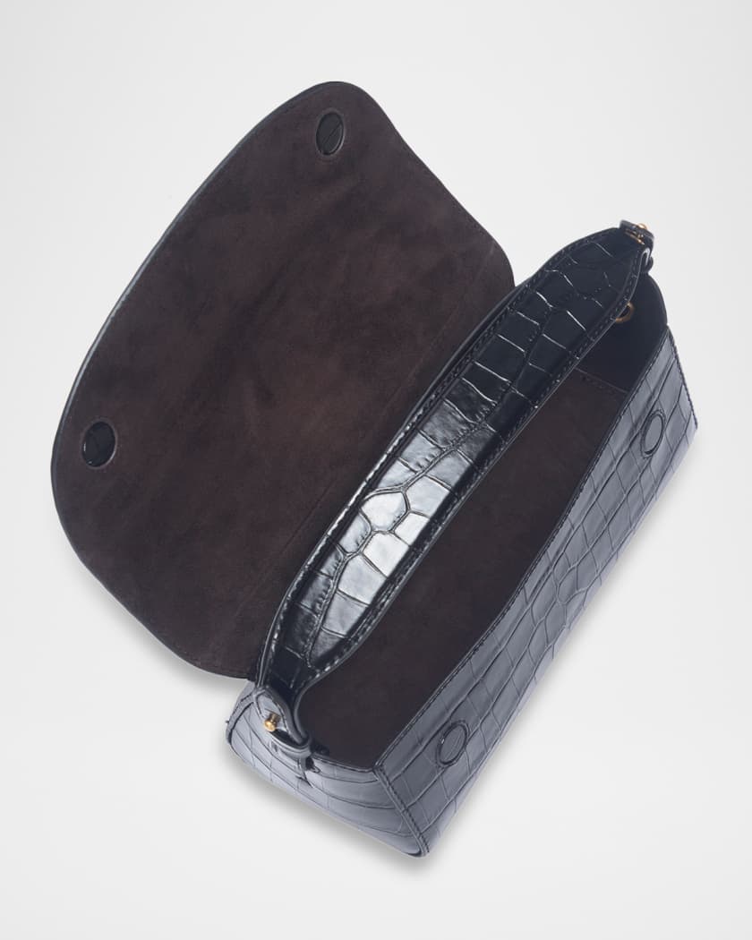 Sabrina Croc-Effect Leather Crossbody Bag
