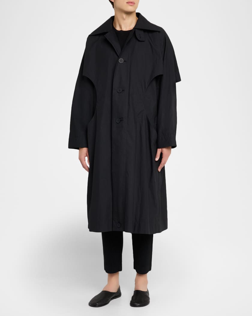 Homme Plisse Issey Miyake Men's Cavity Long Coat | Neiman Marcus