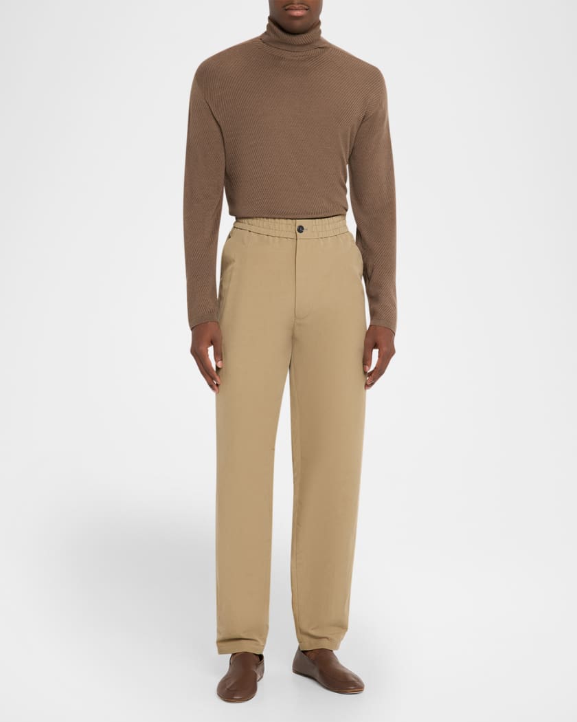 GIORGIO ARMANI 90s キャメル アルパカ クルーネックニット Giorgio Armani Men's Ribbed Wool and Silk Turtleneck Sweater