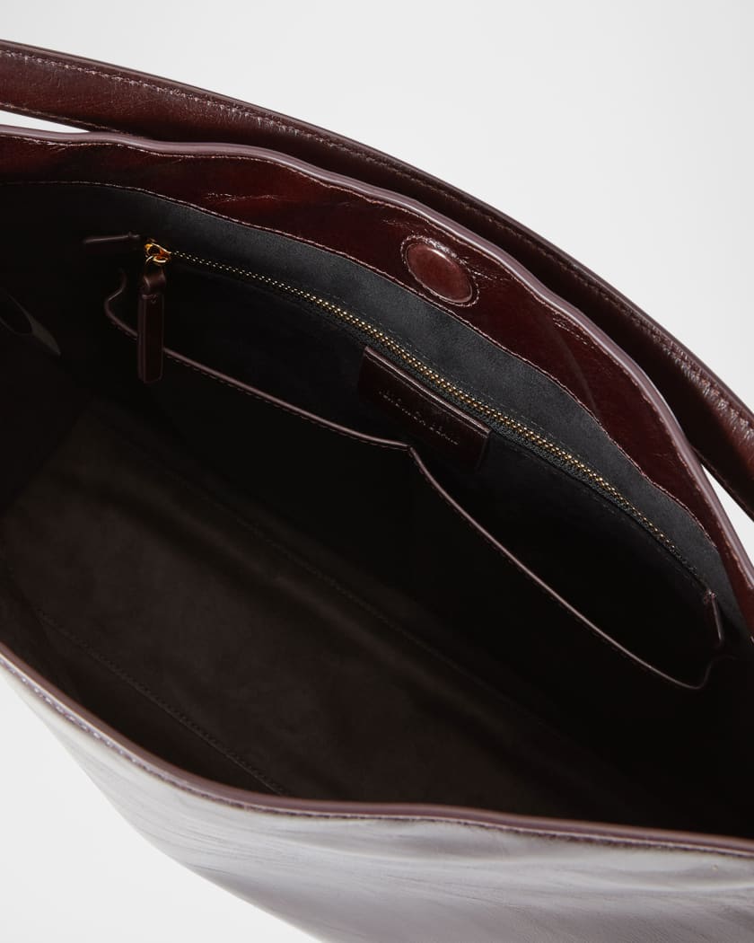 Vida Slouchy Crinkled Leather Shoulder Bag