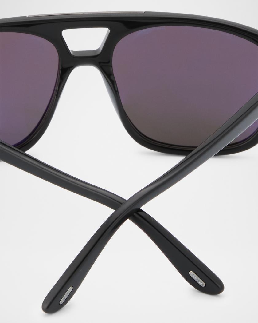 Tom Ford Retro Square Sunglasses Double Bridge Unisex Style ✨ RIVER VINTAGE SQUARE SUNGLASSES | TOM FORD Fashion main image 4