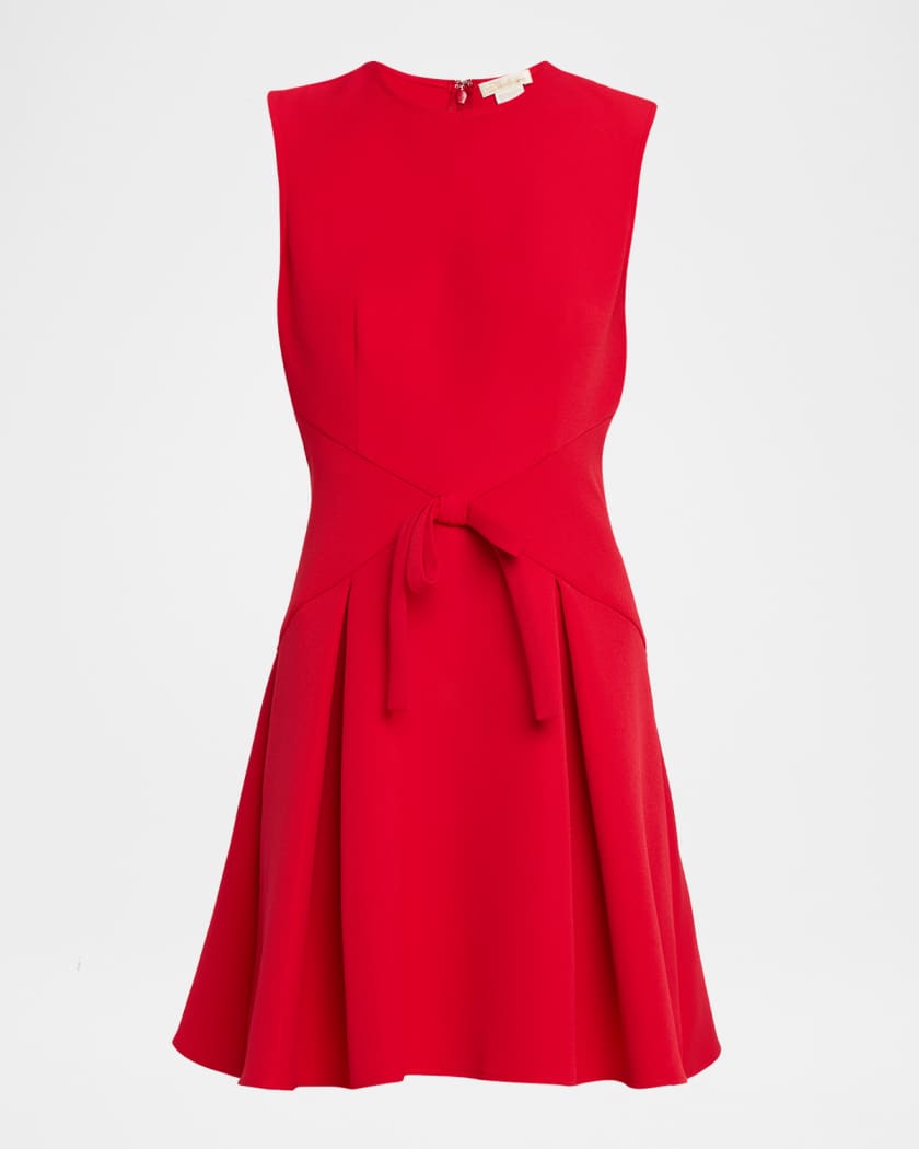 Hattie Sleeveless Bow-Front Crepe Mini Dress