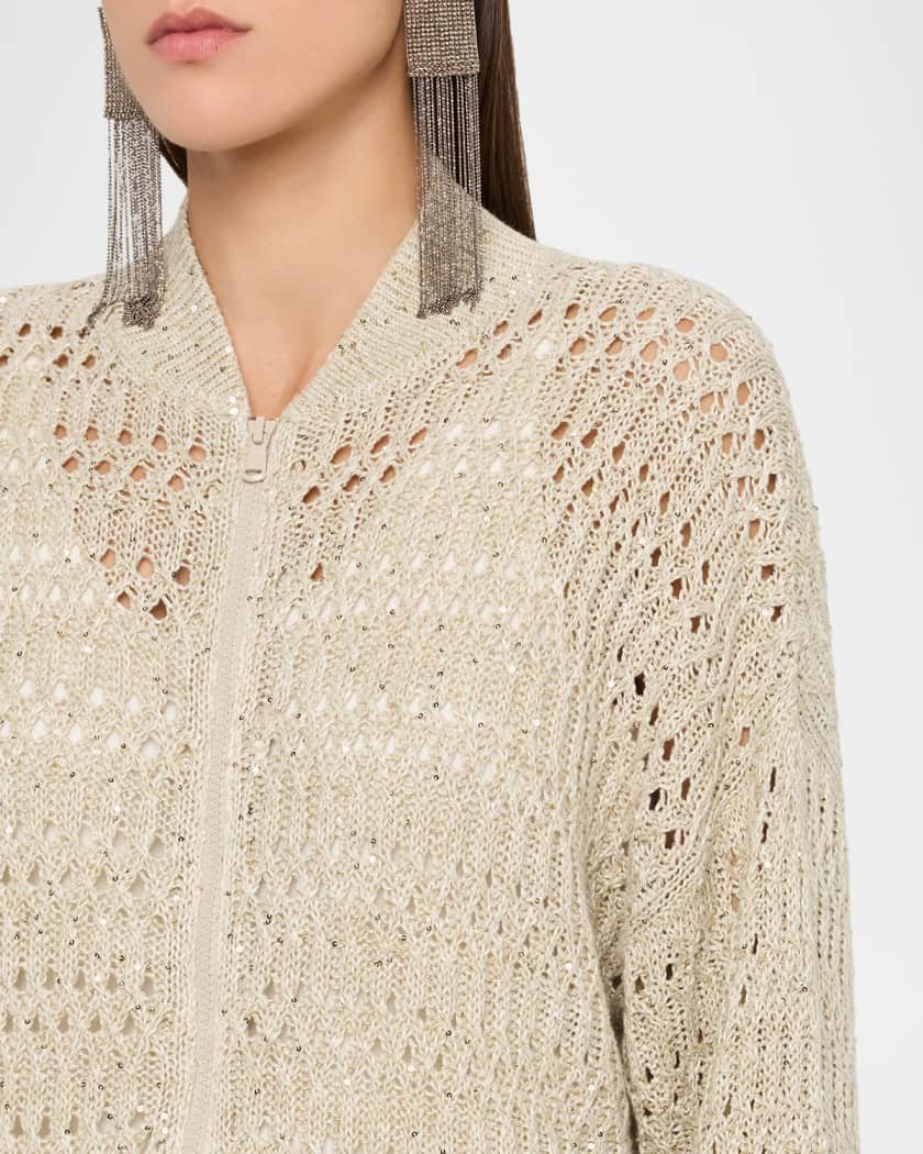 BRUNELLO CUCINELLI スパンコール リネンシルクカーディガン BRUNELLO CUCINELLI スパンコール リネンシルクカーディガン BRUNELLO