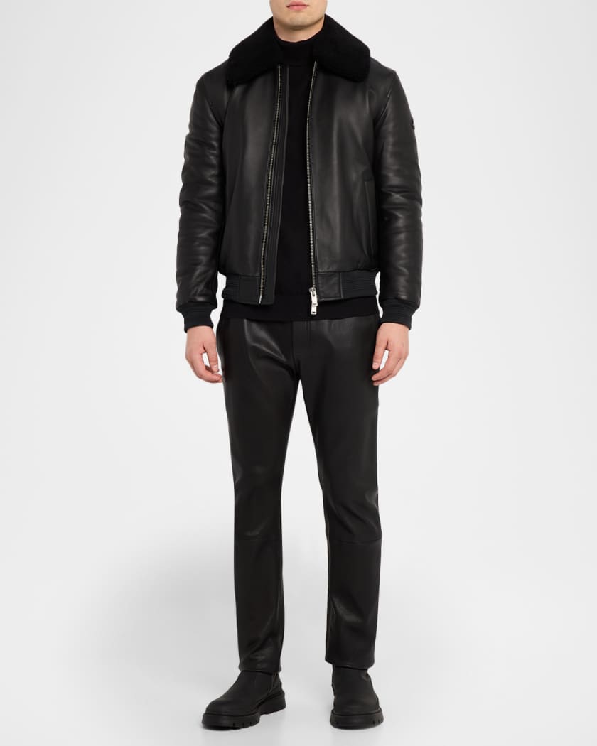 Men's Toba Bomber Jacket with Shearling Collar