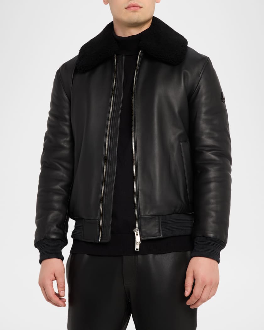 Men's Toba Bomber Jacket with Shearling Collar