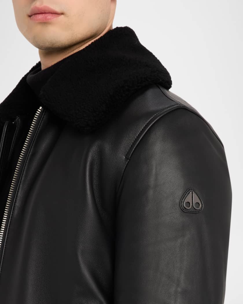Men's Toba Bomber Jacket with Shearling Collar