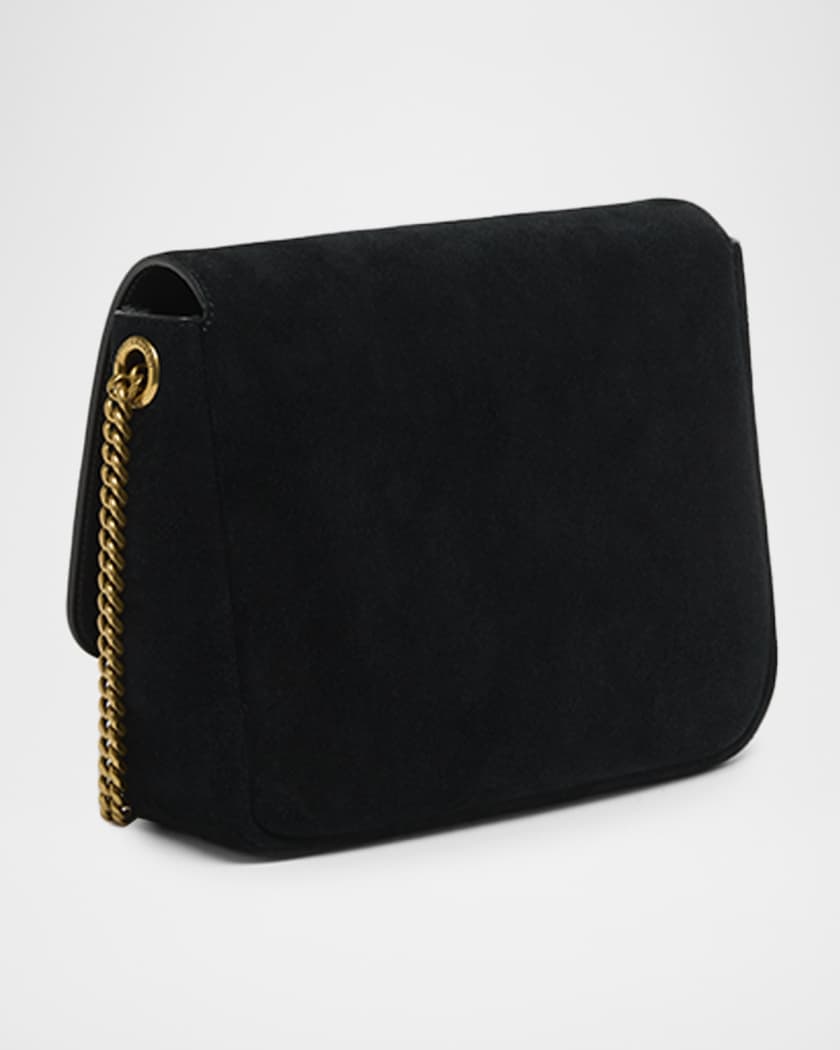 Saint Laurent Kate YSL Flap Shoulder Bag in Suede | Neiman