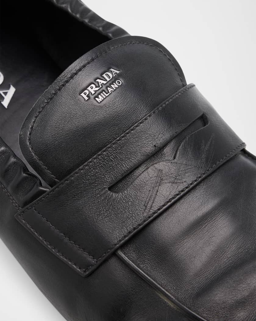 Prada Men's Analog Vitello 1 Leather Penny Loafers | Neiman Marcus
