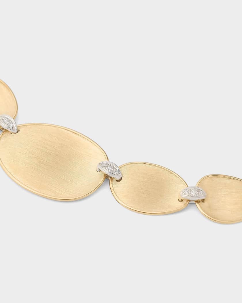 Marco Bicego Lunaria 18K Gold Alternating Diamond Petal Necklace