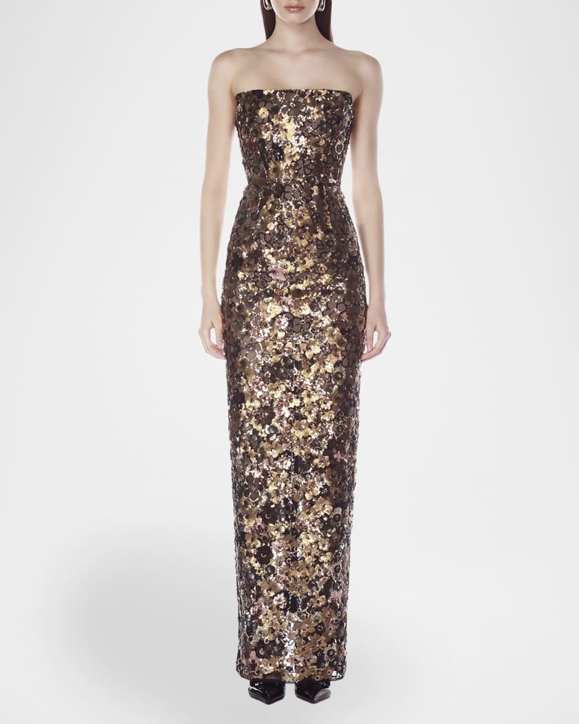 Farah Sleeveless Sequined Maxi Dress