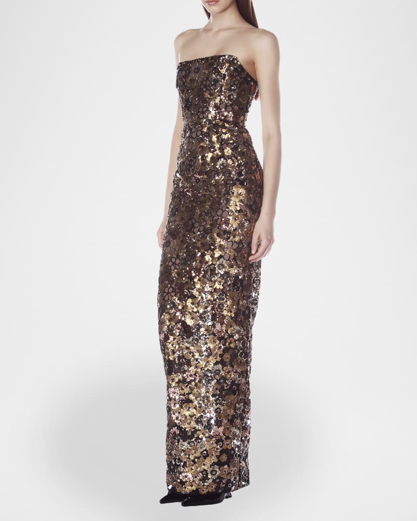 Farah Sleeveless Sequined Maxi Dress