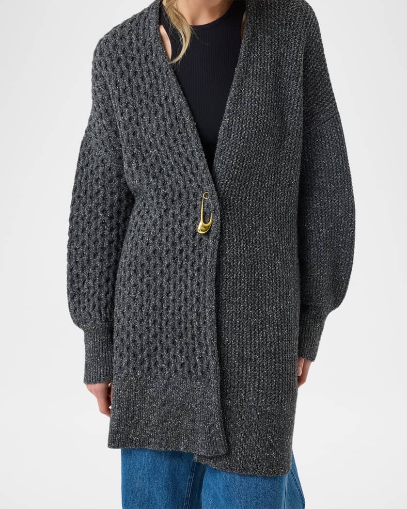 鬼レア　Roen　DRAPE NORDIC CARDIGAN　ブラック Xana Textured Tie Front Long Cardigan | Disturbia - Shop Women's