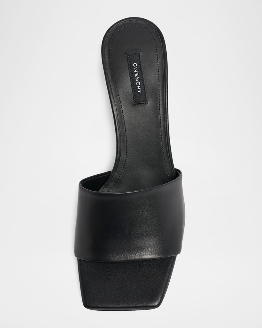 Givenchy 65mm Logo Heel Leather Mule Sandals | Neiman Marcus