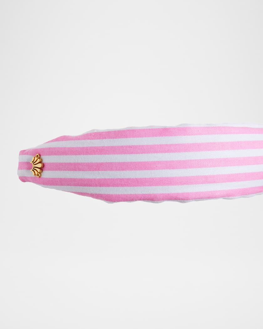 Slim Knotted Seersucker Headband