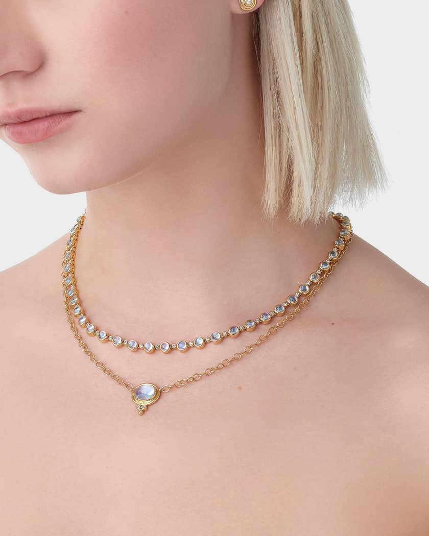 Temple St. Clair 18K Blue Moon Link Necklace | Neiman Marcus