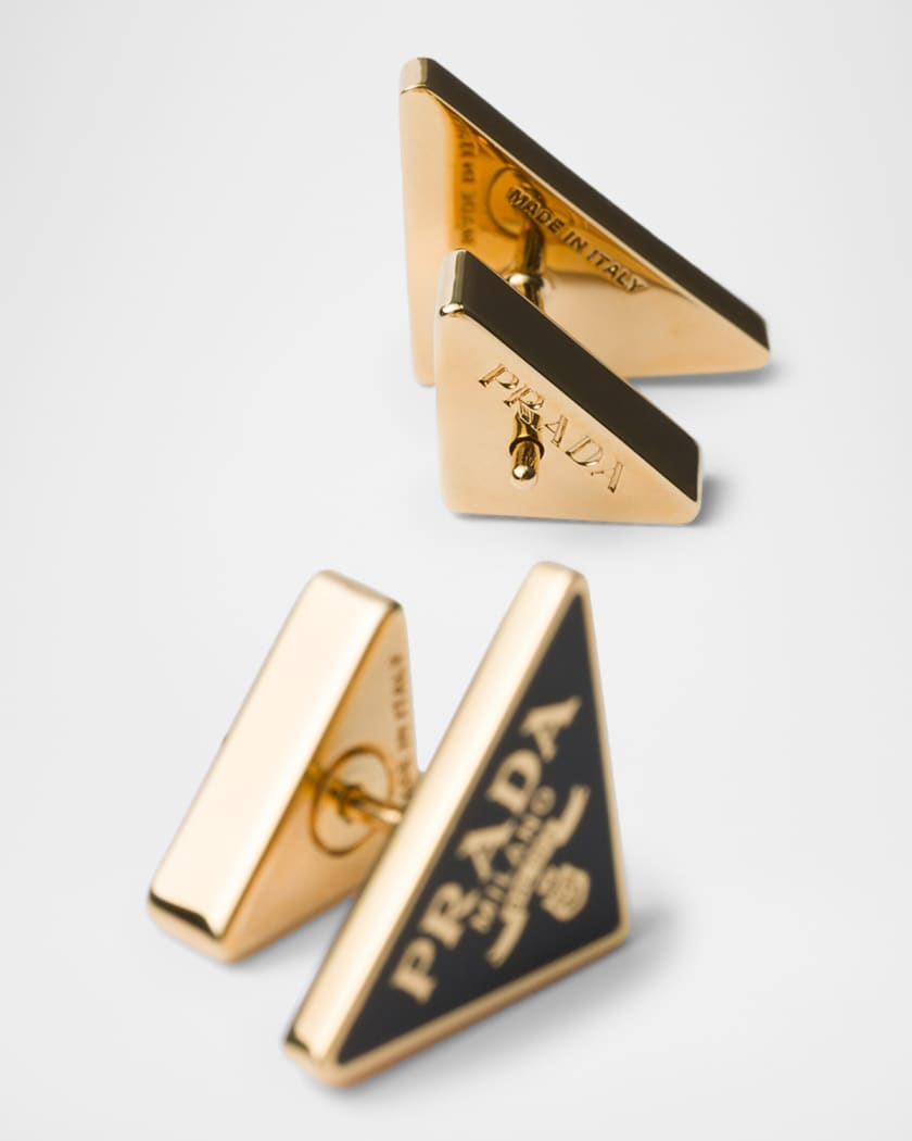 Enameled Triangle Stud Earrings