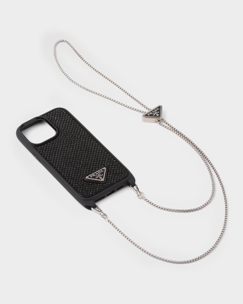 PRADA スマホケース　iPhone14pro Prada iPhone 14 Pro Crystal-Studded Phone Case | Neiman Marcus